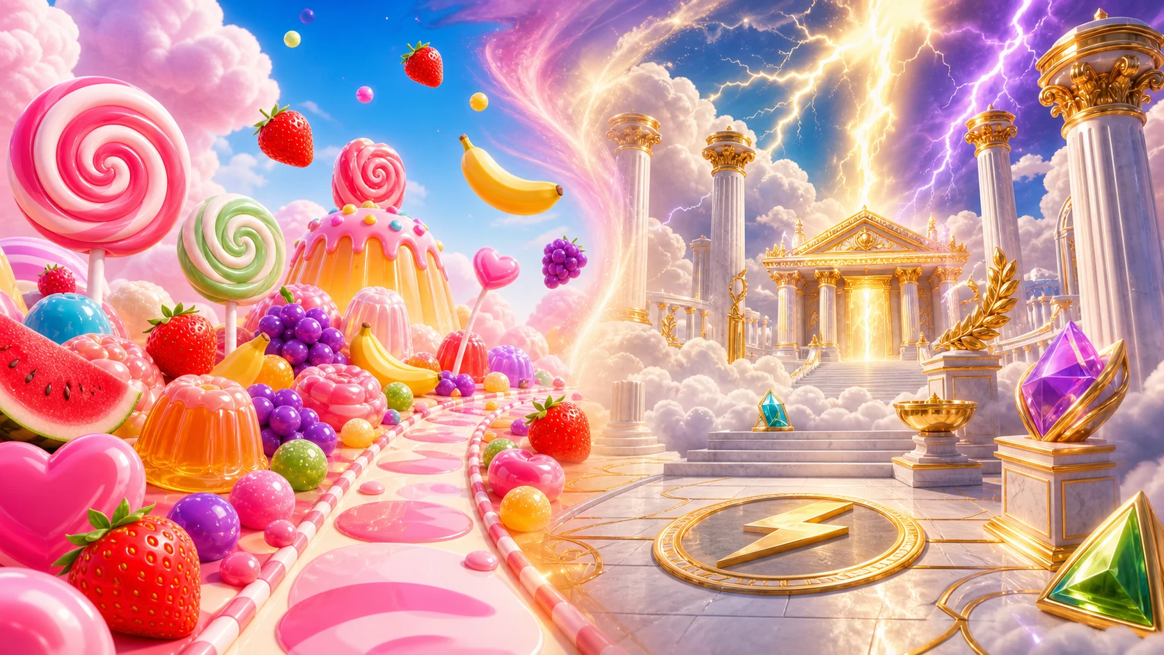 Sweet Bonanza ve Gates of Olympus temalı oyun görseli